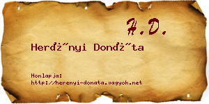 Herényi Donáta névjegykártya